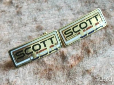 Лот: 14794063. Фото: 1. Значок Scott USA "золотой" фирма... Сувенирные