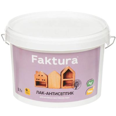 Лот: 24093026. Фото: 1. Лак-антисептик Faktura, полуматовый... Краски, лаки, растворитель