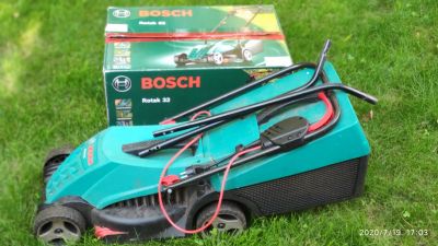 Лот: 16358156. Фото: 1. Газонокосилка электрическая Bosch... Бензо-, мотоинструмент