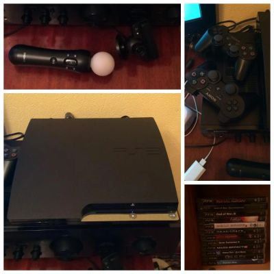 Лот: 4064937. Фото: 1. PS3 slim 320гб+2 джостика +мув... Игровые приставки, консоли