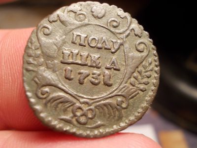 Лот: 15861651. Фото: 1. Восхитительная Полушка 1731 года... Россия до 1917 года