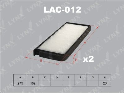 Лот: 13356822. Фото: 1. Lynx LAC-012 Салонный фильтр. Расходные материалы