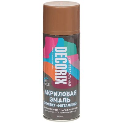 Лот: 24090247. Фото: 1. Эмаль аэрозольная, Decorix, Металлик... Краски, лаки, растворитель