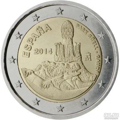 Лот: 9407982. Фото: 1. Испания. 2 евро. 2014. Парк Гуэль... Европа