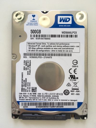 Лот: 12088266. Фото: 1. Жесткий диск WD Blue Mobile WD5000LPCX... Жёсткие диски (HDD)
