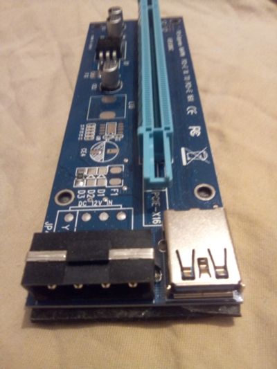 Лот: 15575209. Фото: 1. Райзер PCI Expres 1x 16x ver.006C. Шлейфы, кабели, переходники