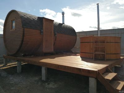 Лот: 14940421. Фото: 1. Баня+купель+терраса. Срубы, бани, дома