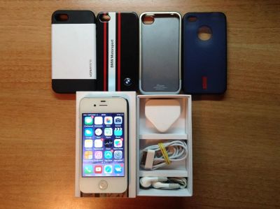 Лот: 4558414. Фото: 1. iPhone 4S 16 ГБ Белый + Супер... Смартфоны