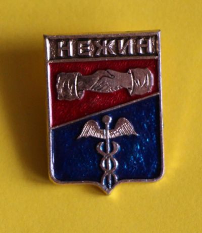 Лот: 9752308. Фото: 1. Знак: город-герб Нежин. (Пл. города... Сувенирные