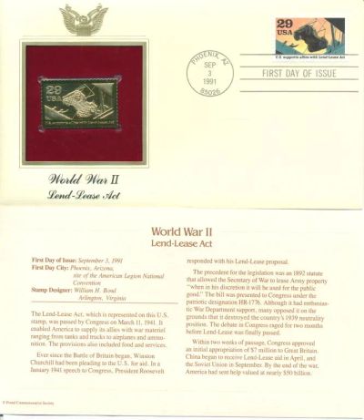 Лот: 24909340. Фото: 1. США 1991 КПД с металлической репликой... Другое (значки, медали, жетоны)