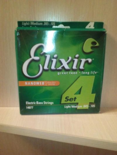 Лот: 8435450. Фото: 1. Струны для бас-гитары Еlixir. Гитары