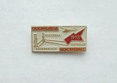 Лот: 20015974. Фото: 1. Значок 1973 Соленинское Мессояха... Сувенирные