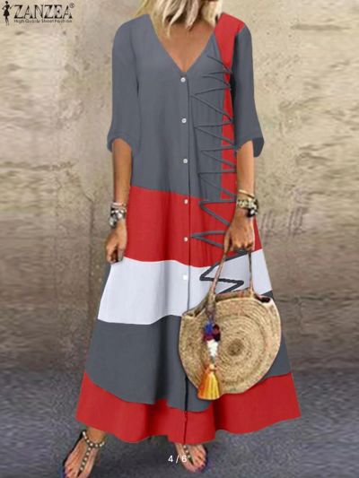 Лот: 20744515. Фото: 1. 👚Платье Zanzea бохо oversize... Платья