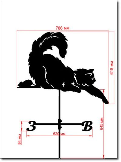 Лот: 11929245. Фото: 1. Флюгер "Кошка и мышка". Художественная ковка