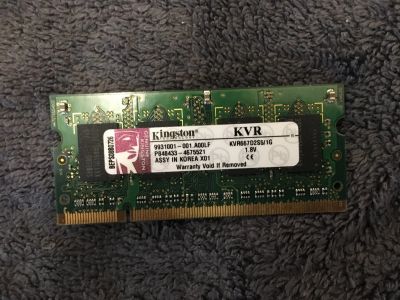 Лот: 12651657. Фото: 1. DDR2-667 1GB Kingston (ноутбучная... Оперативная память