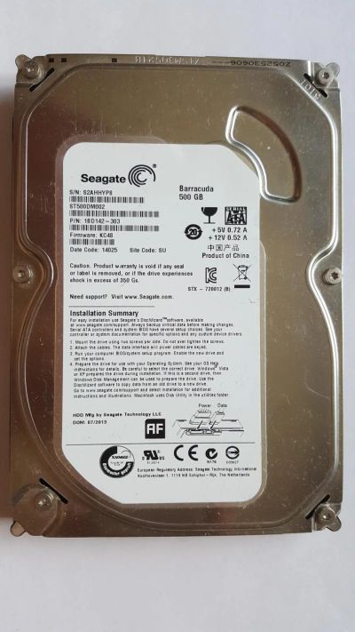 Лот: 11467415. Фото: 1. Seagate ST500DM002 500 гиг. Жёсткие диски (HDD)