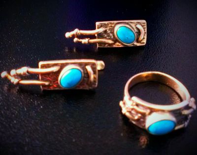 Лот: 5082964. Фото: 1. Серёжки/серьги + кольцо - серебро... Комплекты изделий