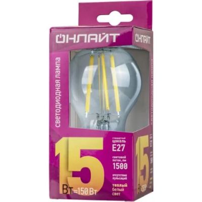 Лот: 18494886. Фото: 1. Лампа Онлайт-Filament 80878, А60... Лампочки