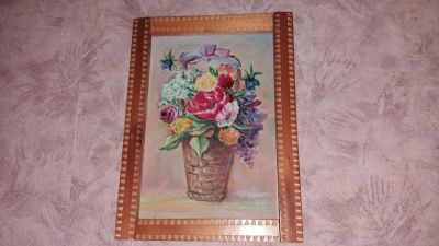Лот: 8275545. Фото: 1. Картина маслом "Цветы с дачи... Произведения