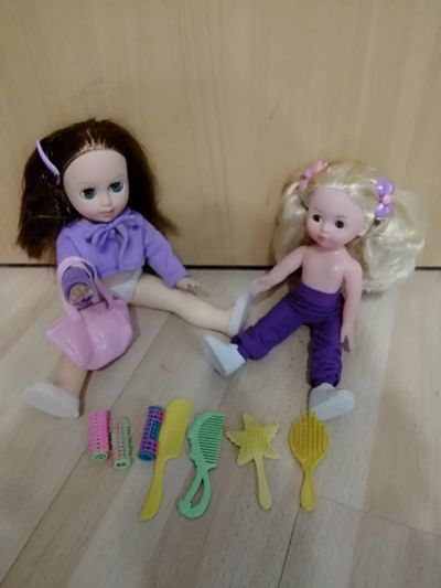 Лот: 18597248. Фото: 1. игрушки набор куклы 2 шт б/у... Куклы и аксессуары