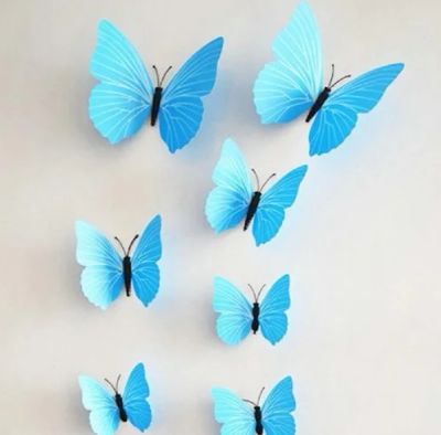 Лот: 11261627. Фото: 1. Бабочки декоративные Голубые 3D... Интерьерные наклейки