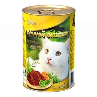 Лот: 14483788. Фото: 1. Ночной охотник Курица 400г конс... Корма