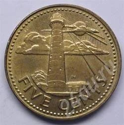 Лот: 198159. Фото: 1. Барбадос. 5 цент 1979г. Маяк. Америка