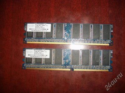 Лот: 551138. Фото: 1. 2 планки по 512Mb DDR PC3200 Nanya... Оперативная память