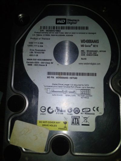 Лот: 15180896. Фото: 1. Жёсткий диск 400 гб. Жёсткие диски (HDD)