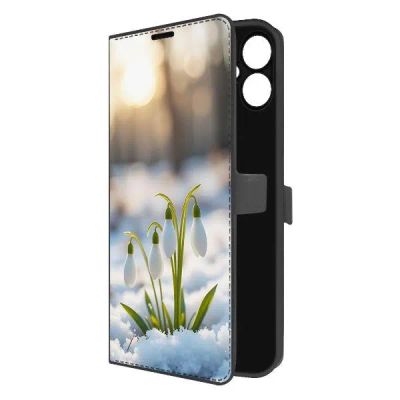 Лот: 25135157. Фото: 1. Чехол Krutoff Eco Book "Подснежники... Чехлы, бамперы