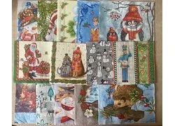 Лот: 18353409. Фото: 1. Набор салфеток Новый год. Декупаж