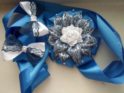 Лот: 12119508. Фото: 1. Бант на выписку из родильного... Цветы из ткани