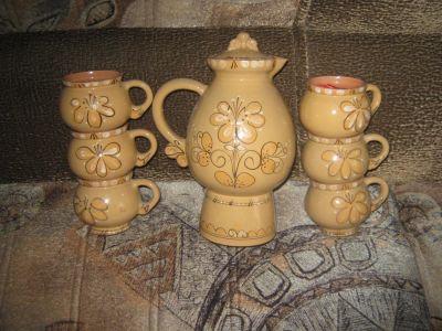 Лот: 7541051. Фото: 1. Графин и 6 кружек из СССР. Кувшины, графины