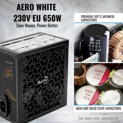 Лот: 18019350. Фото: 1. 650W Aerocool AERO WHITE (24+2x4... Корпуса, блоки питания