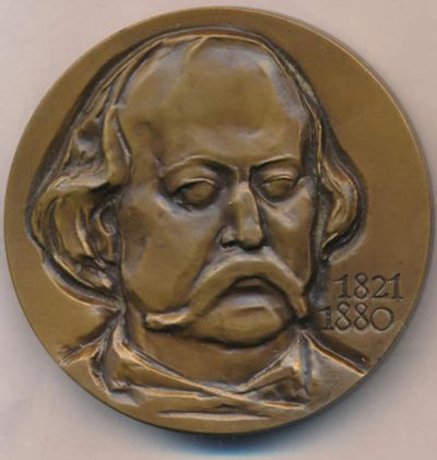 Лот: 17755479. Фото: 1. СССР Медаль 1974 Гюстав Флобер... Юбилейные