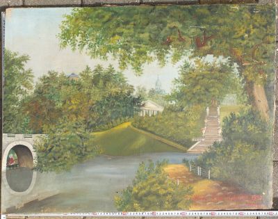 Лот: 18176752. Фото: 1. картина Парковый пейзаж,холст... Картины, рисунки
