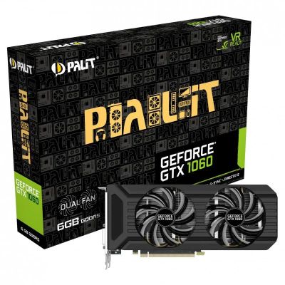 Лот: 10615746. Фото: 1. Palit GTX 1060 Dual 6GB (NE51060015J9-1061D... Видеокарты