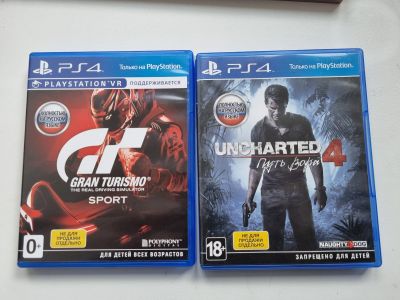 Лот: 19115123. Фото: 1. Игра PS4 Uncharted 4 и Gran Turismo... Игры для консолей