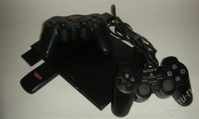 Лот: 626029. Фото: 1. PlayStation 2 SLIM(ps2, б/у, SCPH-77003... Игровые приставки, консоли