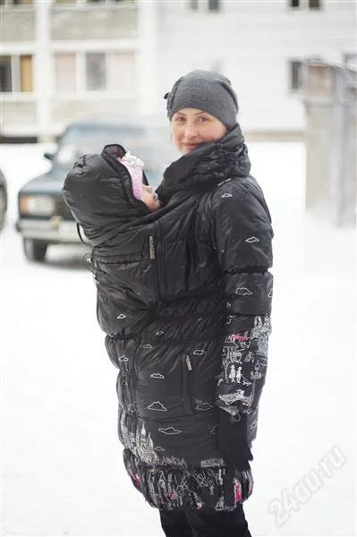 Лот: 2483395. Фото: 1. Зимняя слингокуртка 3 в 1 42 размер. Верхняя одежда