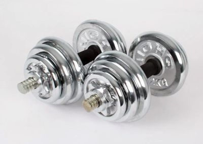 Лот: 6571312. Фото: 1. Гантели 20 кг хром 2 шт по 10... Гантели
