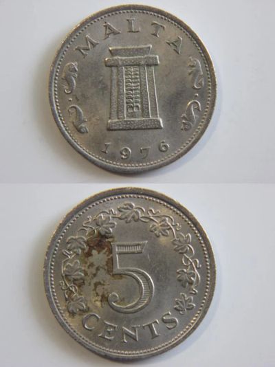Лот: 9598236. Фото: 1. (103) Мальта 5 центов 1976. Другое (монеты)
