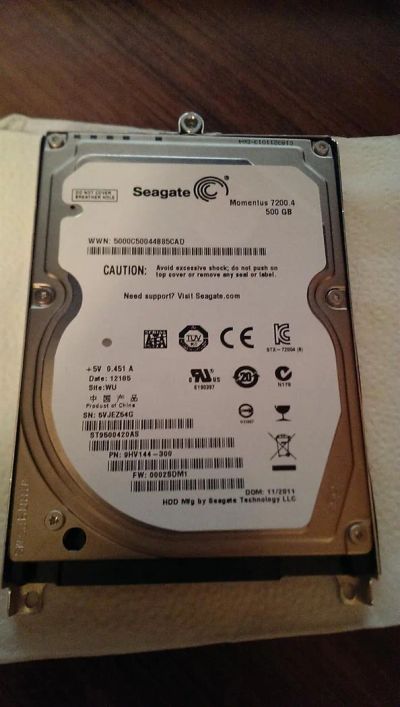 Лот: 3252528. Фото: 1. seagate momentus 7200.4 16mb 500gb. Жёсткие диски (HDD)