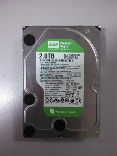 Лот: 8372463. Фото: 1. WD20EARS 2TB. Жёсткие диски (HDD)