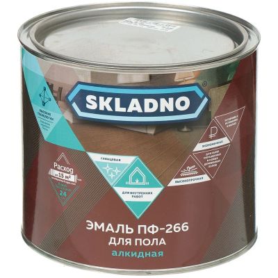 Лот: 24086716. Фото: 1. Эмаль Skladno, ПФ-266, алкидная... Краски, лаки, растворитель