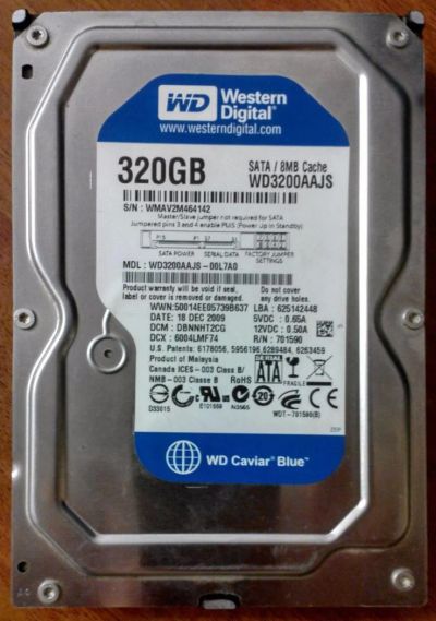 Лот: 8956017. Фото: 1. Жесткий диск Western Digital 320Gb... Жёсткие диски (HDD)