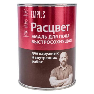 Лот: 24078929. Фото: 1. Эмаль Расцвет, для пола, быстросохнущая... Краски, лаки, растворитель
