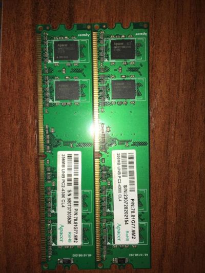Лот: 10841073. Фото: 1. Память DDR2 Apacer PC4300 256Mb... Оперативная память