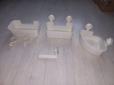 Лот: 19887096. Фото: 1. Полки-корзины в ванную на присоске... Аксессуары для ванной