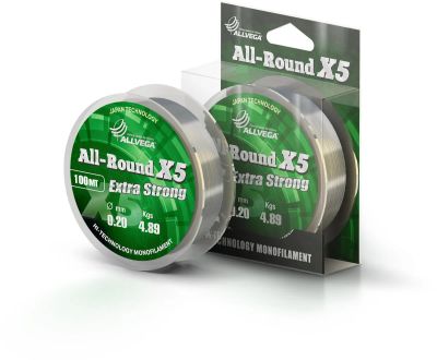 Лот: 13408663. Фото: 1. Леска Allvega All-Round X5 0.20мм... Леска, блесны, крючки, мормышки